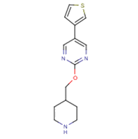 2-(piperidin-4-ylmethoxy)-5-(thiophen-3-yl)pyrimidine; HCL salt